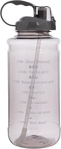 Hobby Lobby Spring Shop - Botella de agua deportiva extra grande de 100 onzas con mensajes motivadores, color gris