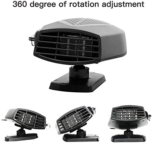 QIFUN 12V Car Heater Portable Heater & Cooler Defrost Fan, Quickly Heating Defogger Space Automobile 3-Outlet Plug Adjustable Thermostat Windshield Defroster Plug in Cigarette Lighter (Car Heater) - Thumbnail 3