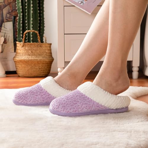 Image of ULTRAIDEAS Women's Indoor Bedroom Slipper with Memory Foam, Gift for Women, Wool-Like House Shoe with Anti-Skid Rubber Sole for Ladies
