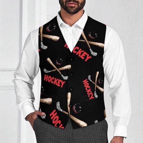 Ice Hockey Mens Slim Fit Suit Vest Dress Waistcoat Casual Business Vest2