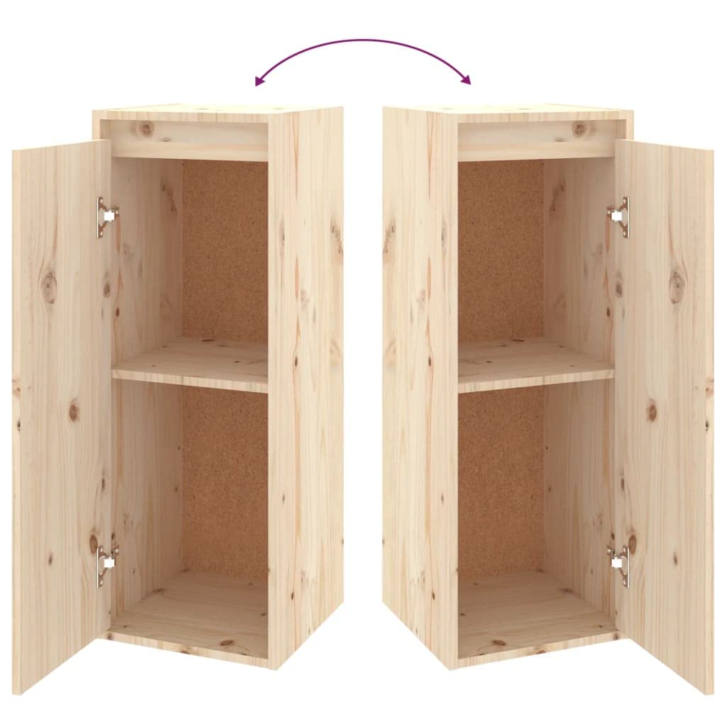 Wandschrank Kiefer Massivholz 30x30x80 cm, Hängeschrank Unbehandelt, Robuster Schwebeschrank für Wohnzimmer und Flur, Wandregal als TV-Schrank für Deko und Bücher