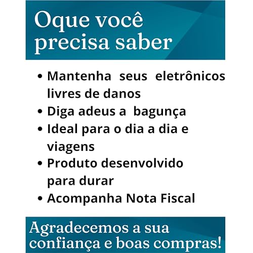 Bolsa Nécessaire Organizador De Cabos E Acessórios Eletrônicos Portátil Grande Design Minimalista Mu