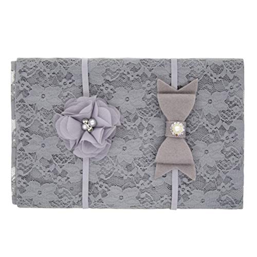 TSWRK 赤ちゃんおくるみ ベビーお包み ニューボーンフォト 新生児 フワフワ 人気 おしゃれ 可愛 ブランケット フォトスタジオ ガーゼ ヘアバンド2個付き 赤ちゃん毛布 出産祝い 百日 記念撮影 プレゼント(グレイ)
