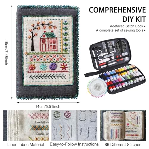 Image of Dexprosy DIY Stitch Book with Tools Set - Embroidery Felt Book, with Needle Thread, Sewing Patterns for Beginners, Craft Gift