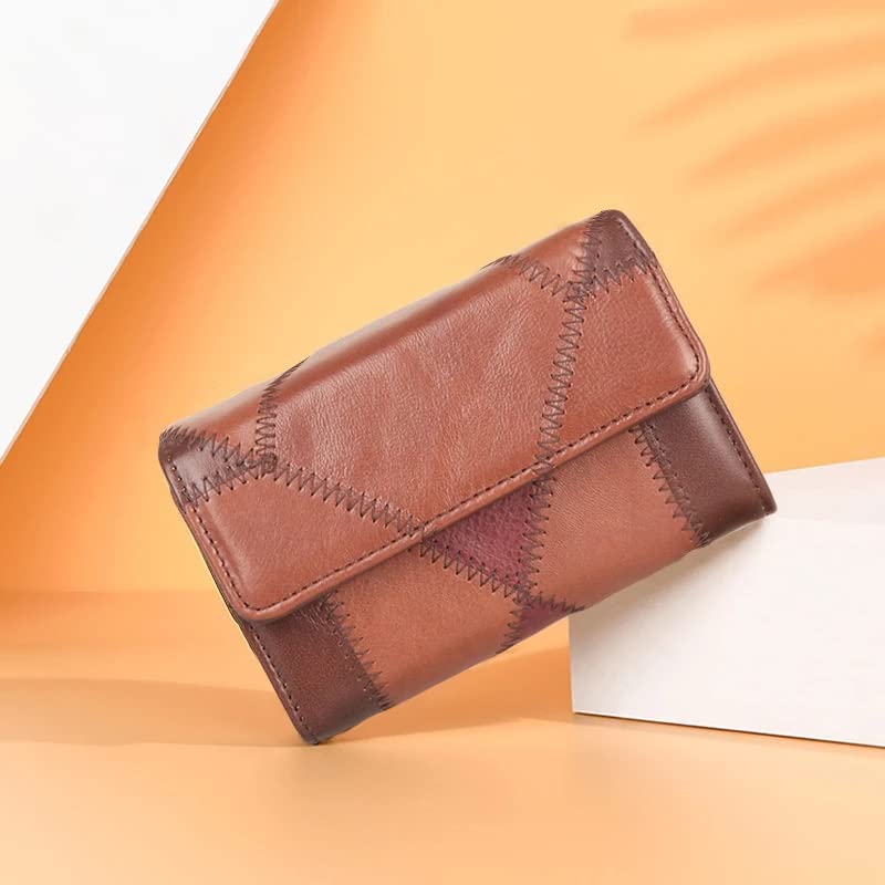 Wallets,Women Leather Short Wallet Ladies Coin Purse Stitching Leather Folding Card Card Holder Retro Clutch3