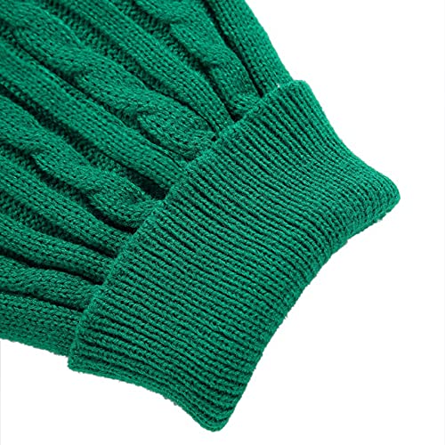 Image of Dog Sweater Soft Warm Turtleneck Knitted Clothes for Small Medium Large Pet | Comfy Wool Knit, Turtleneck & Classic Design, Easy on /off, Warm Winter Girls Boys Dogs Christmas Sweaters, Green, XXS