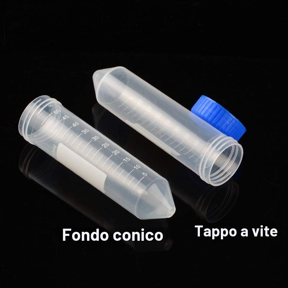 stonylab Tubi per Centrifuga in Conici, Provette per Centrifughe Alta Velocità Graduata in Polipropilene con Tappo a Vite, Provette da Laboratorio Conical Centrifuge Tubes (50ml, 25 Confezioni)