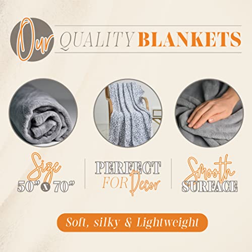 Image of Elegant Comfort Lightweight Printed Throw Blanket- All Season, Ultra Soft, Cozy and Plush- Decorative Throw Blankets, Perfect for Lounging, 50 x 70 inches, Leo Printed, Throw Blanket