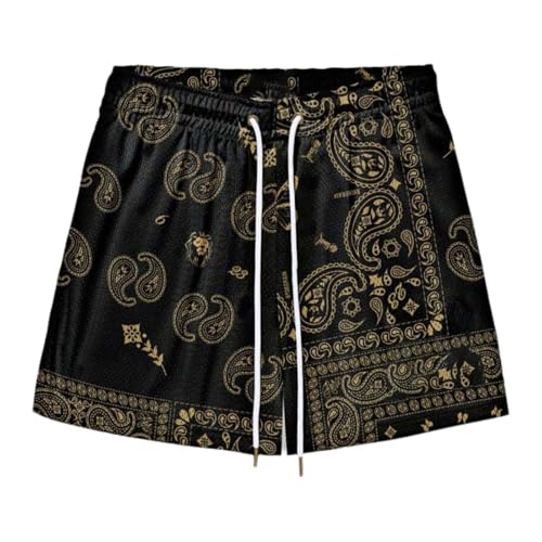 Men's Mesh Graphic Basketball Shorts Streetwear Gym Shorts Summer Cool Casual Running Workout Shorts with Pockets