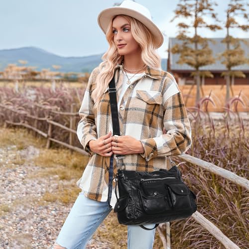 Angel Kiss Handbags for Women Soft Vegan Leather Purses Multiple Pockets Shoulder Bags Ladies Roomy Zippers Tote Bag2