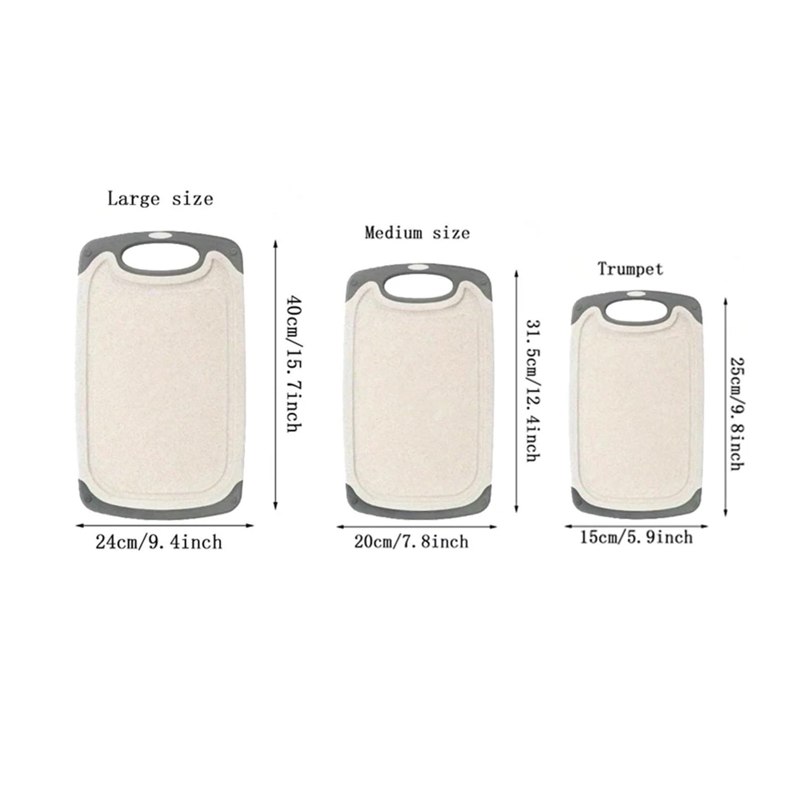 Tabla de cortar de plástico Tabla de cortar multifuncional imitación mármol for cocina, 1/3 unidades, antideslizante, for verduras, carne y frutas(3PCS white)