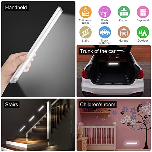 LED Motion Sensor Cabinet Light,Under Counter Closet Lighting, Wireless USB Rechargeable Kitchen Night Lights,Battery Powered Operated Light,54-LED Light for Wardrobe,Closets,Cabinet,Cupboard(2 Pack)