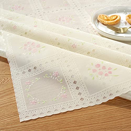 Mantel rectangular de PVC de 120 x 135 cm, fácil de limpiar, cubierta de linóleo lavable para comedor, cocina, picnic y uso al aire libre, duradero, impermeable, diseño elegante