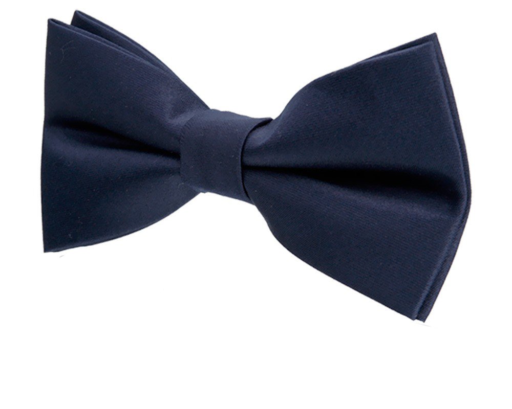 elegance1234 Men's Satin Navy Colour Adjustable Quality Bow Tie Pre Tied (Navy)