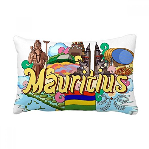 Coussin de canapé multicolore 16x24 pouces motif Terre Ile Maurice