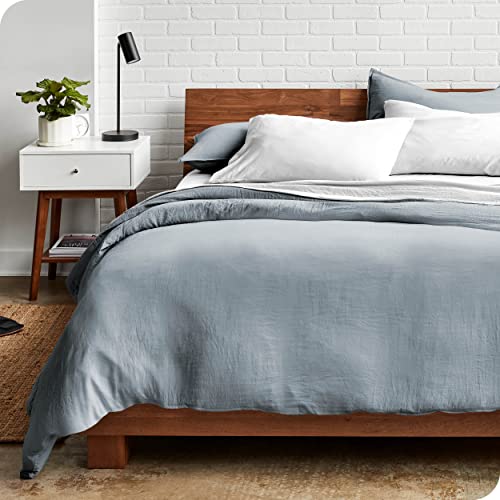 Bare Home Sandwashed Duvet Cover Oversized Queen Size - Premium 1800 Collection Duvet Set - Cooling Duvet Cover - Super Soft Duvet Covers