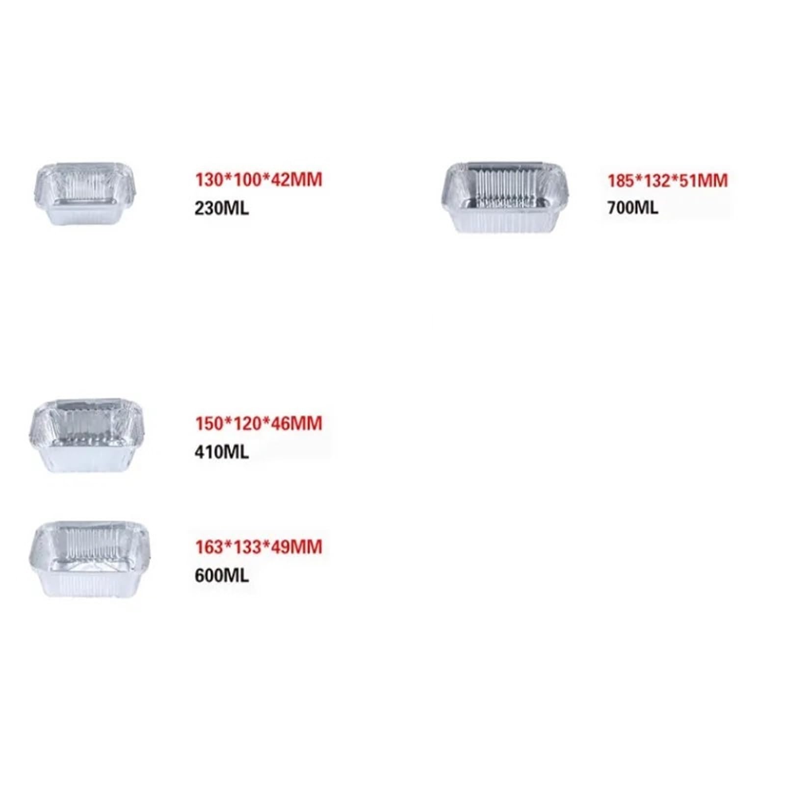 50 sztuk tacek na tłuszcz z folii aluminiowej do grilla, tacek na tłuszcz do grilla, tacek na artykuły zewnętrzne (600 ml)