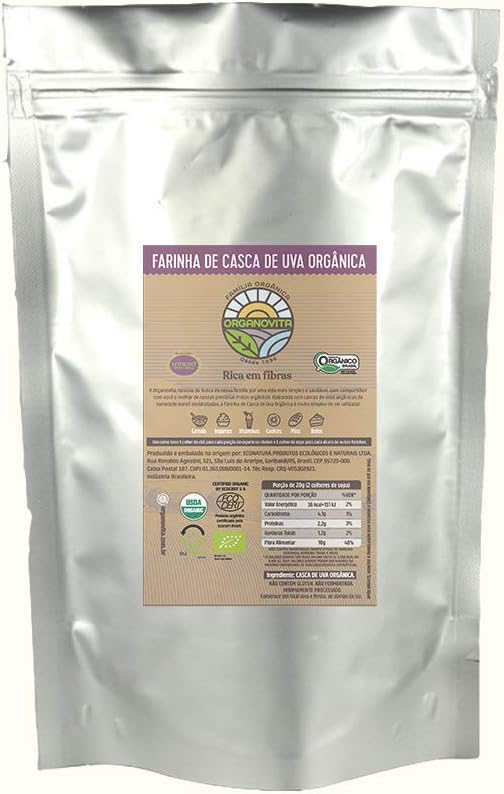 Organic Powder - Blend in Smoothies, Cakes, High Fiber Content, Made w/Cold-Pressed Natural Ingredients, Gluten-Free, All Purpose, Antioxidants Rich - Certified USDA (2.2 Lbs (Pack of 1), Grape Skin)