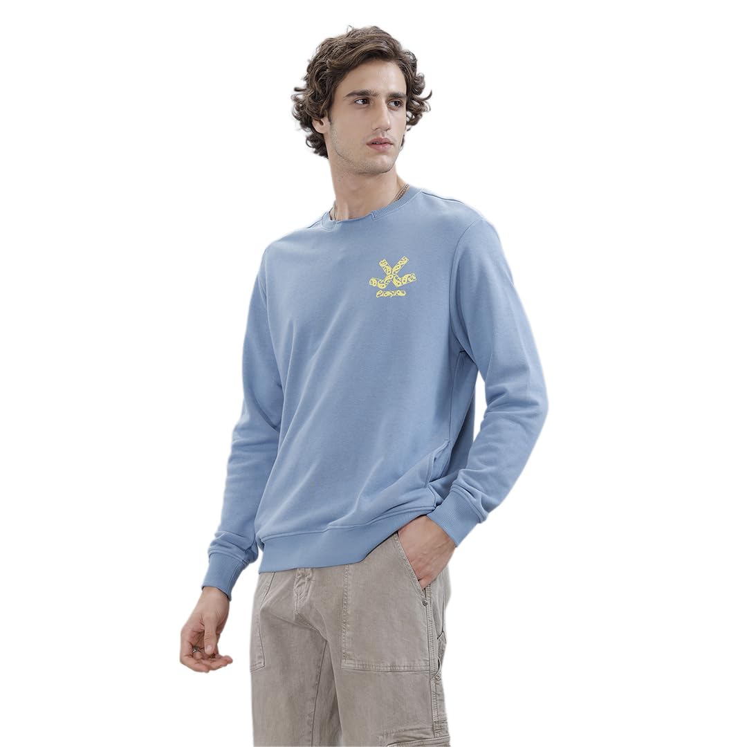 WROGN Men's Sweatshirt | Placement Print | Comfort Fit in neutral