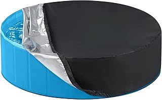 Wisebom Round Pool Cover, Pet Swimming Pool Cover, Solar Pool Covers for Above Ground Pools, Waterproof UV Resistant Dog Pet Pool Bath Kiddie Pool Covers Hot Tub Cover For Home Outdoor