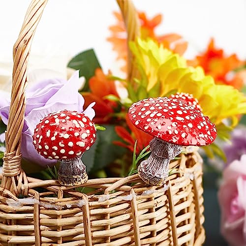 GORGECRAFT 3PCS Garden Red Mushroom Decor Glowing Mushrooms Statue in The Garden at Night Yard Pathway Landscape Lawn Halloween Christmas Decorations Plant Pots Accessories Outdoor - Image 4