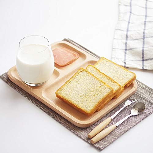 Preisvergleich Produktbild Amgend Japanisch-Eukalyptus-Lackfreier Splicing Holzplatte Gourmet Shooting Holzplatte Trennwand Aus Holz Frühstücksplatte Mit Drei Gittern, A-Raster