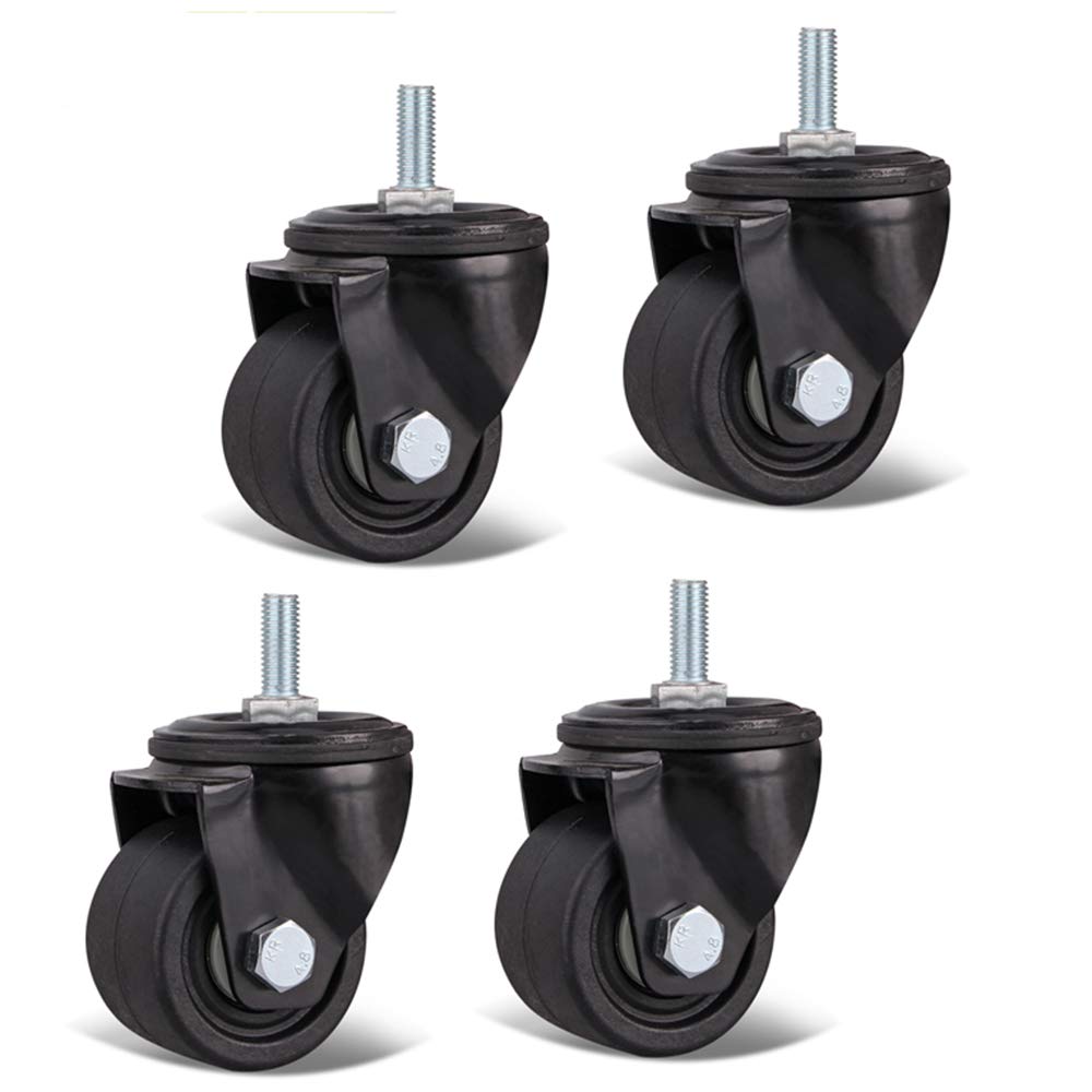 Ruedas para muebles ruedas para cargas pesadas. 4 Ruedas Giratorias Ruedas Giratorias De 50 Mm con Carro De Freno Ruedas for Muebles Ruedas De Nylon Ruedas Industriales Negras Capacidad De Carga 500 K