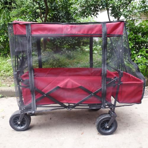 SYWAN Wagon Mosquito Net Cover for Camping Wagon and Stroller Easy Access with Zipper Design Wagon Net Cover Accessories for 2.6-3 Feet Wagons NET ONLY