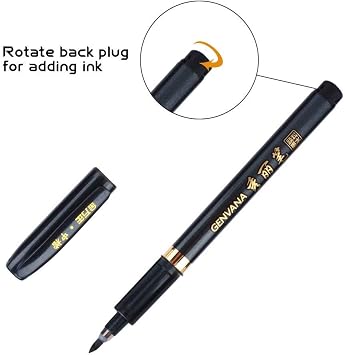 1 Set Ink Pen Chinese Japanese Calligraphy Brush Writing Drawing Tool Craft Art Markers for School Stationery (Type 1)