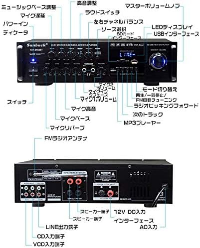 Amazon Co Jp Yiteng Bluetoothオーディオサウンドアンプ Fmカラオケアンプrcサポート2マイク Tav 61bt 00w 高音質 車載 家庭用カーアンプ パーティー用 新年会 忘年会 結婚式 リモン付き A 車 バイク
