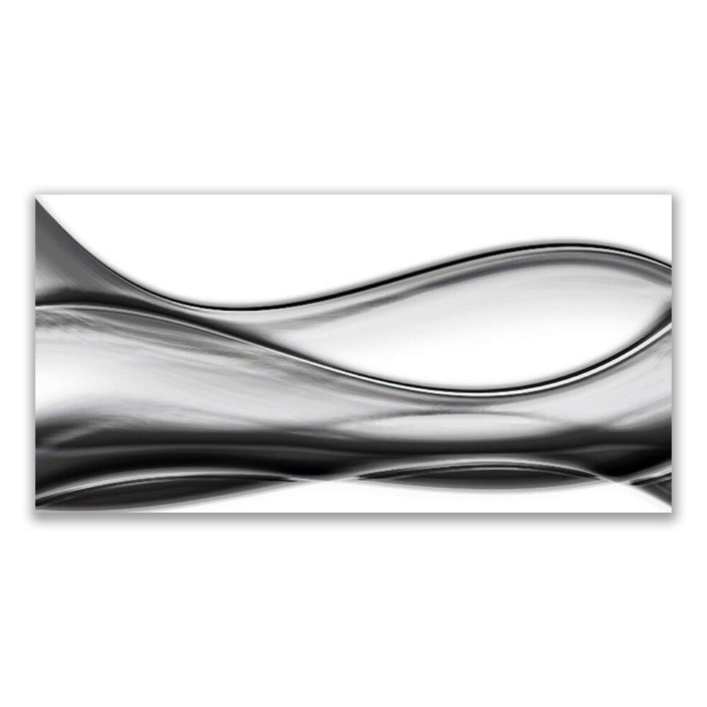 Tableau sur verre trempé 120x60 cm Tulup avec motif abstraction art et 4 crochets