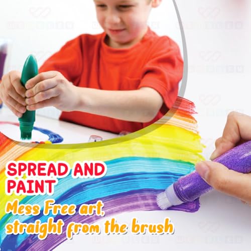 Image of Wembley Squeeze Brush| Attractive 5 Colors Set of Paint Brush| Easy to Use Multicolor Paint Brush Set for Creative Kids| 3 Classic Colors and 2 Metallic Colors Art Set