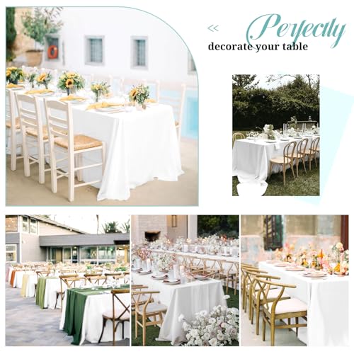 Nappe de table blanche de qualité supérieure Pesonlook lavable en polyester - 8 pièces