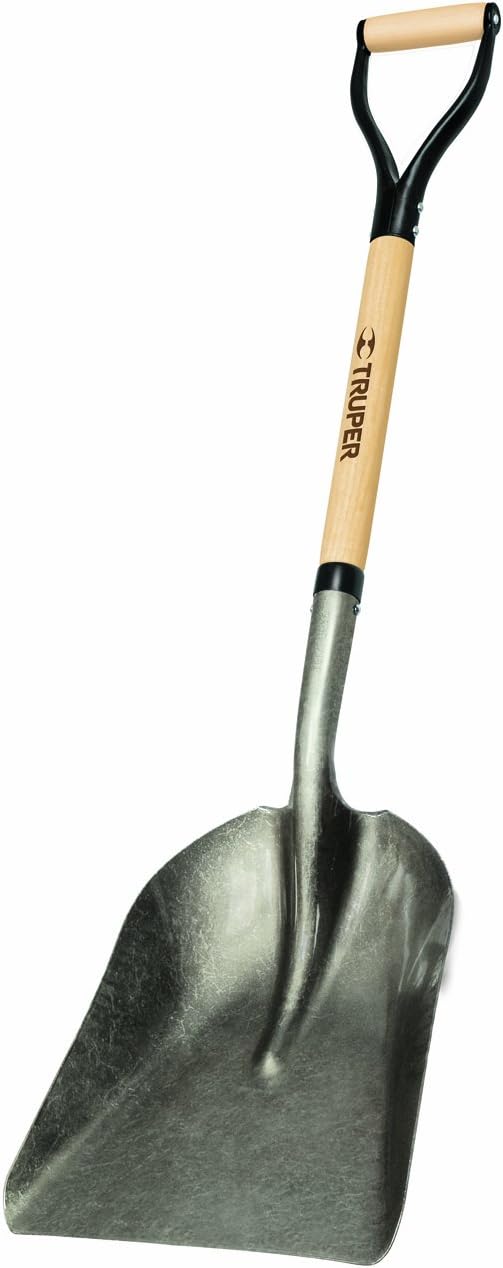 Truper 31299 Tru Pro Aluminum Scoop No.14, Fiberglass D-Handle, 27-Inch