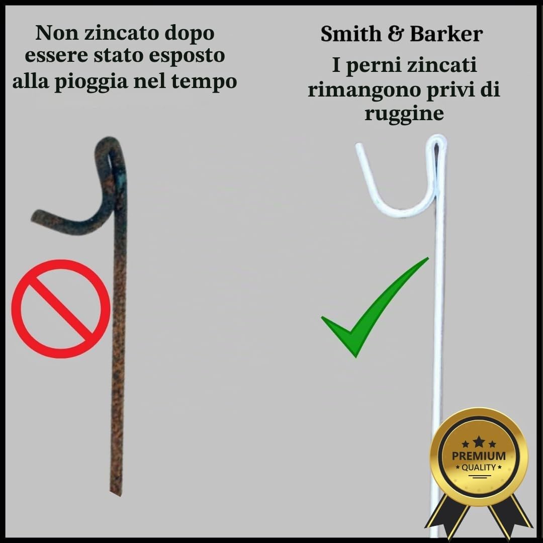 Recinzioni temporanee Smith & Barker. Perni per recinzione zincati con maglia arancione da 25 m, barriera temporanea per esterni, giardino, lavoro, recinzioni.
