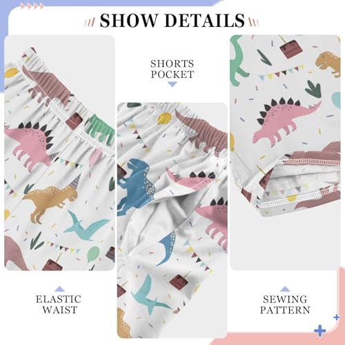 ZZXXB Dinosaur and Gift Boys Long Pants Soft Trousers Elastic Waist Kids Lounge Bottoms with Pockets S-XL4