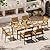 Oasbira Outdoor Patio Dining Table Sets 7-Piece Aluminum and HDPS All-Weather Table and Chairs with Umbrella Hole, Patio Modern Furniture Sets for Garden, Backyard, Lawn, and Poolside, Gray & Teak