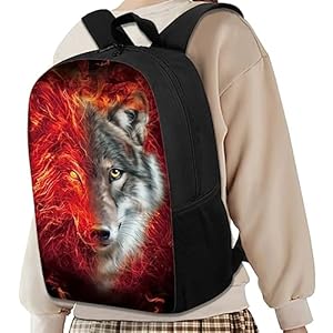 Mumeson Child Backpack Wolf Print Bookbag Double Zipper Closure Schoolbags Back to School Diaper Bags 17 inch Backpacking for Teenagers Mumeson Child Backpack Wolf Print Bookbag Double Zipper Closure Schoolbags Back to School Diaper Bags 17 inch Backpacking for Teenagers