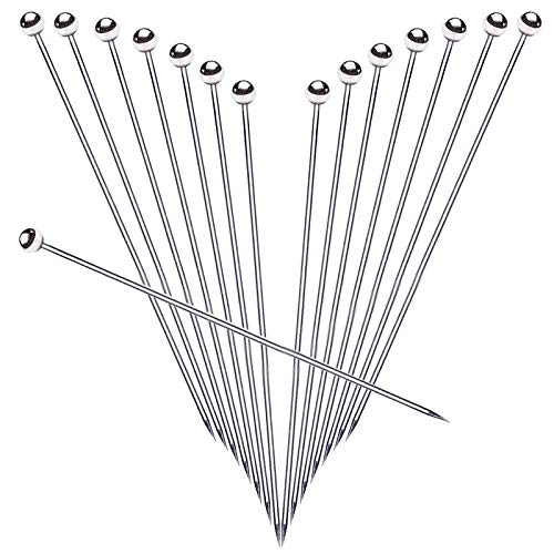 SOGEWO 6 Stainless Steel Cocktail Picks Reusable Metal Toothpick Martini Toothpicks for Olives Fruit Stick Toothpicks Appetizers Sandwich Fruit Picks (6Inch Set of 15)