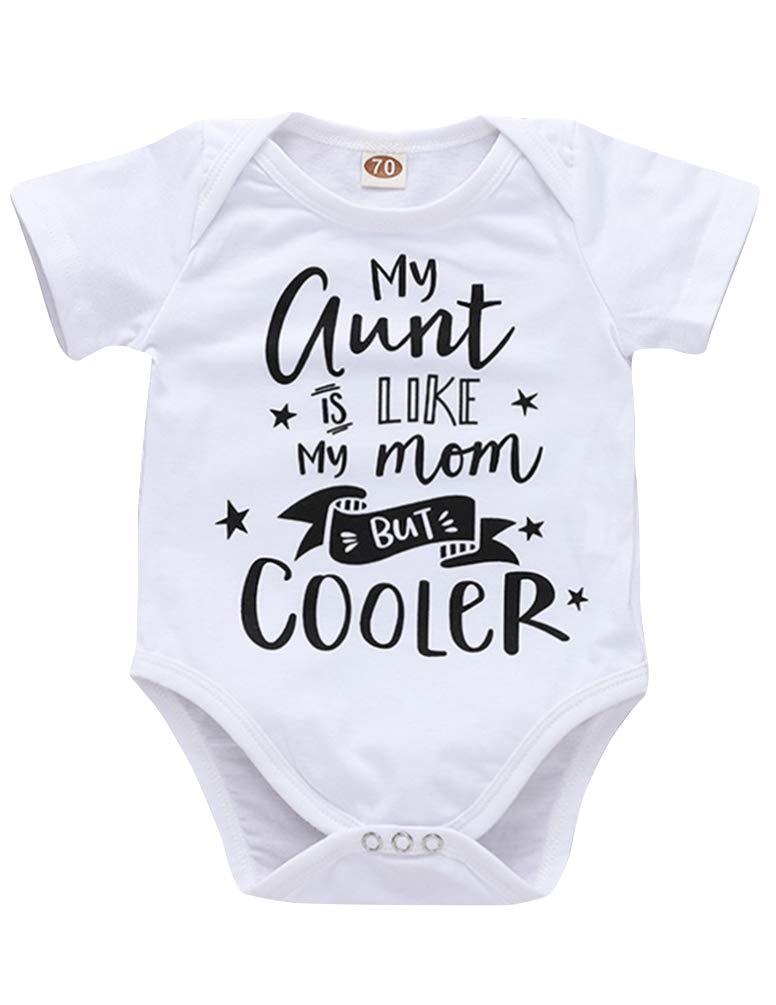 COLOOM Infant Baby Bodysuit Newborn Boys Girls Short Sleeve Aunt Romper Playsuit Outfit Clothes