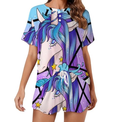 Pyjama licorne magique ensemble femme idée cadeau vêtement de nuit