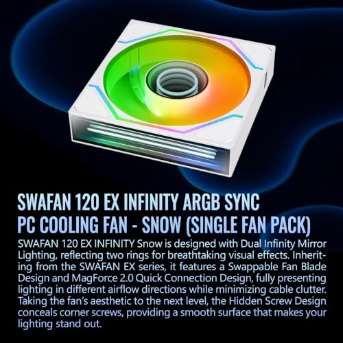 Image of Thermaltake SWAFAN 120 EX Infinity ARGB White Infinity Mirror Hub and Frame
