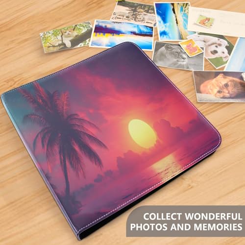 Álbum de fotos autoadhesivo DIY Scrapbook Album con tapa de PU Leather, encuadernador de 3 anillos, 40 páginas, tamaño 8x10 para recuerdos miniatura 5