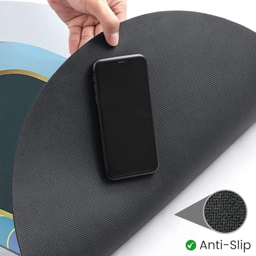 Image of Yellow Weaves Rubber 2 Pcs Anti Slip Water Soaking Floor Mat, Water Absorbent Non Slip Bath Mat, Quick Dry Mat for Bathroom, Door Mat for Home, Kitchen, Office, Kitchen Oval - Malachite Green