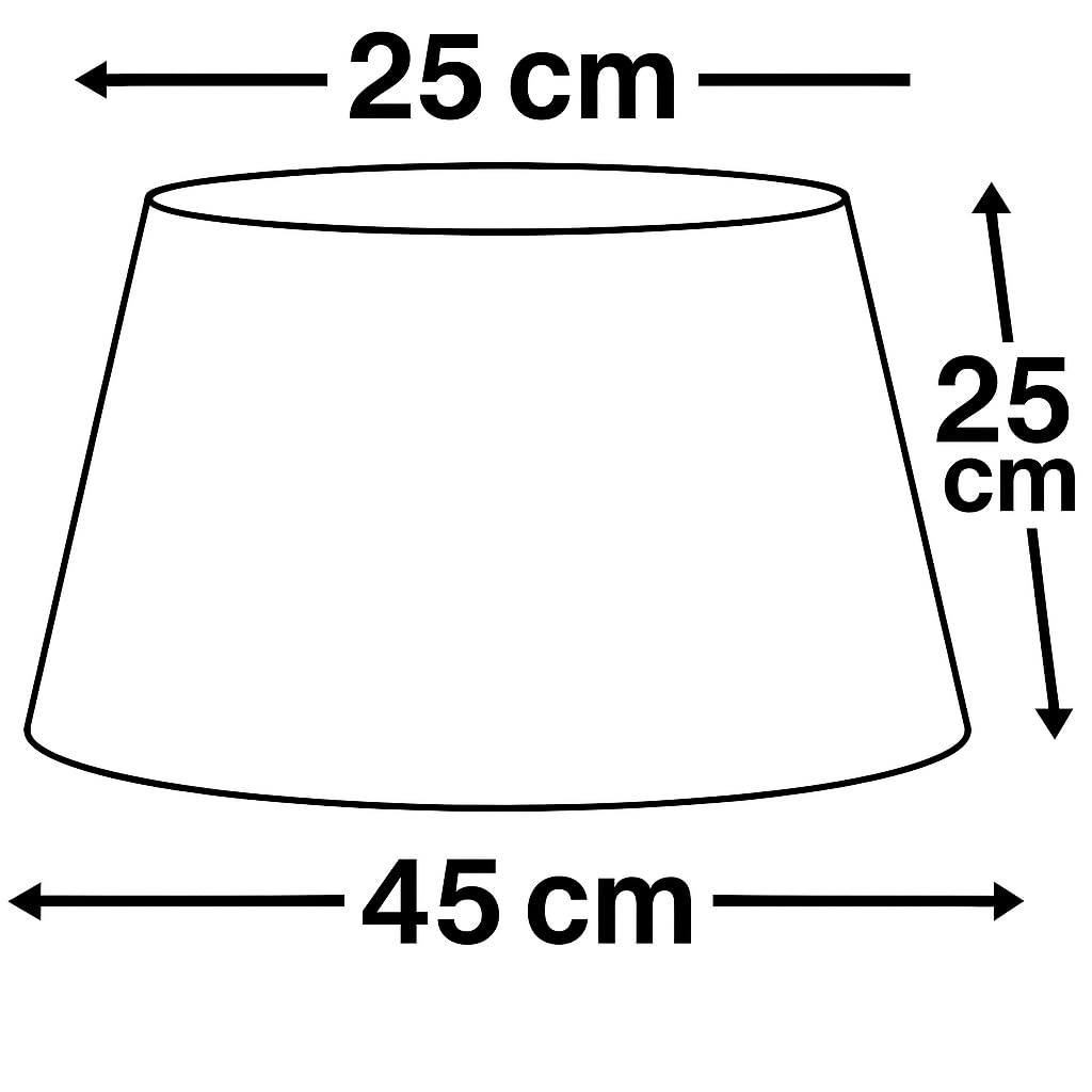 45 cm Abat-jour, Tissu en Coton avec dos en PVC blanc, Produit fait main, pour Lampe de table, Lampadaire (Noir)