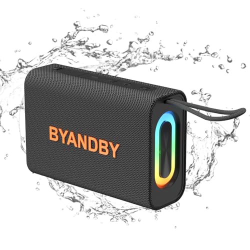 Image of BYANDBY Speaker, Portable Wireless Bluetooth Speakers, Wireless Stereo Pairing, 10W Stereo Sound, BT 5.3, Bassup, Electronics for Home, Shower, Outdoors, Travel(1PCS, Black)