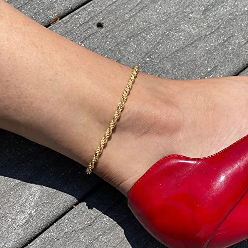 Image of DEARMAY Gold Anklets for Women Waterproof, Non Tarnish14K Gold Plated Ankle Bracelets Set Stack, Summer Beach Jewelry Gifts for Vacation, Bikini Outfits for Women Mom Her
