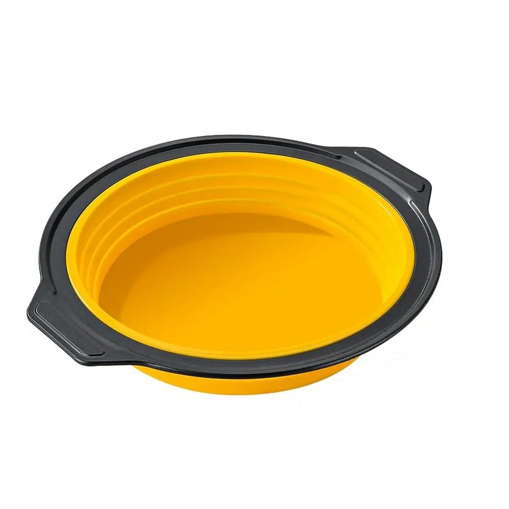 CTRLZS Round Shape Mold Silicone Folding Cake Baking Pan Mousse Fondant Cylinder Mould for Pastry Dessert Jelly Making,Yellow