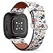 CJBROES Replacement Leather Watch Band, Compatible with Fitbit Versa 3 and Fitbit Sense of Wristband Bracelet Accessory - Space