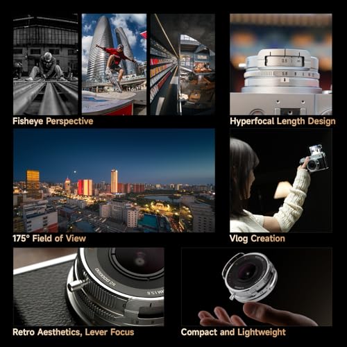 Image of Brightin Star 10mm F5.6 Pro Fisheye Lens for Panasonic LUMIX,Olympus Micro 4 /3 Mount, 175 Manual Focus Prime APS-C Mirrorless Cameras Lens Fit for G7, GX85, GX9, G95, GH5, GH6(Sliver)